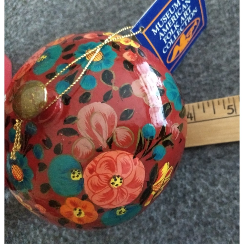Enesco Floral Wooden Trinket Box Handpainted‎ Museum American Folk Art Gift Box - Picture 13 of 16